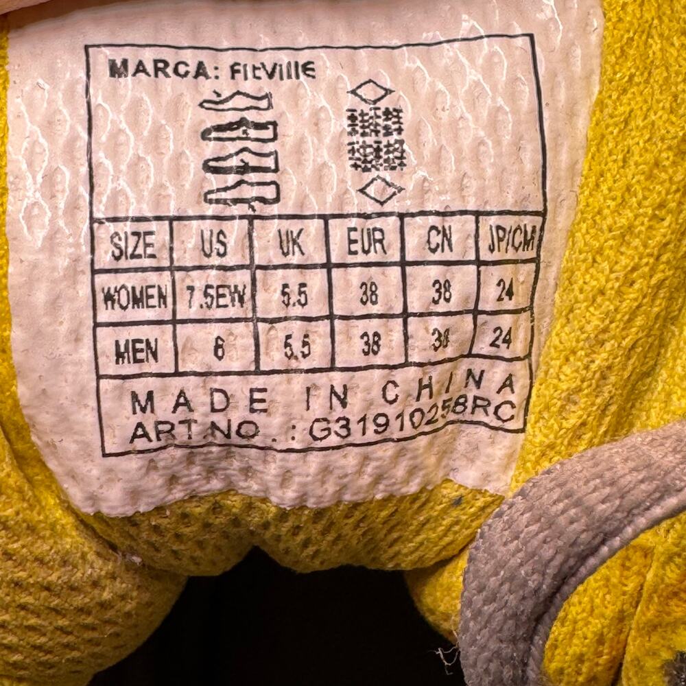 FitVille Rebound Core Walking Shoes Gray Yellow Women's 7.5EW Extra Wide - Picture 9 of 10